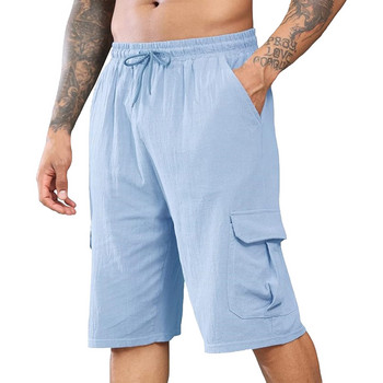 Мъжки ежедневни цветни външни джобни плажни работни панталони Плажни къси панталони Мъжко облекло 2024 Ново модерно и просто