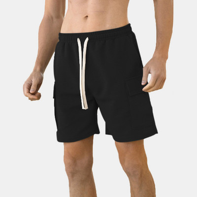 Muške pletene teksturirane vrpce Elastične labave ležerne kratke hlače Muška odjeća 2024. Novi moderni i jednostavni ležerni gumbi