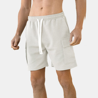 Muške pletene teksturirane vrpce Elastične labave ležerne kratke hlače Muška odjeća 2024. Novi moderni i jednostavni ležerni gumbi