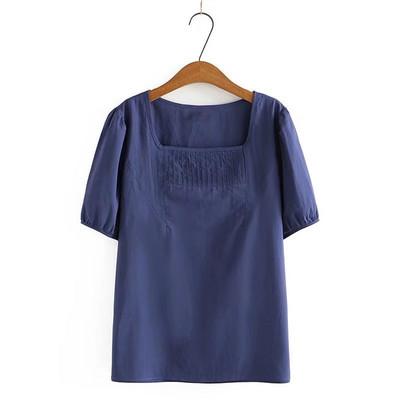 Ženska odjeća velikih veličina Majica kratkih rukava Četvrtasti ovratnik Pamuk Neelastični tanki pulover Majice velike veličine u ljetnoj odjeći