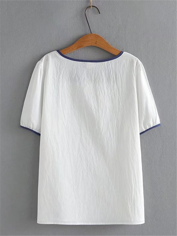 Ženska odjeća velikih veličina Majica kratkih rukava Četvrtasti ovratnik Pamuk Neelastični tanki pulover Majice velike veličine u ljetnoj odjeći