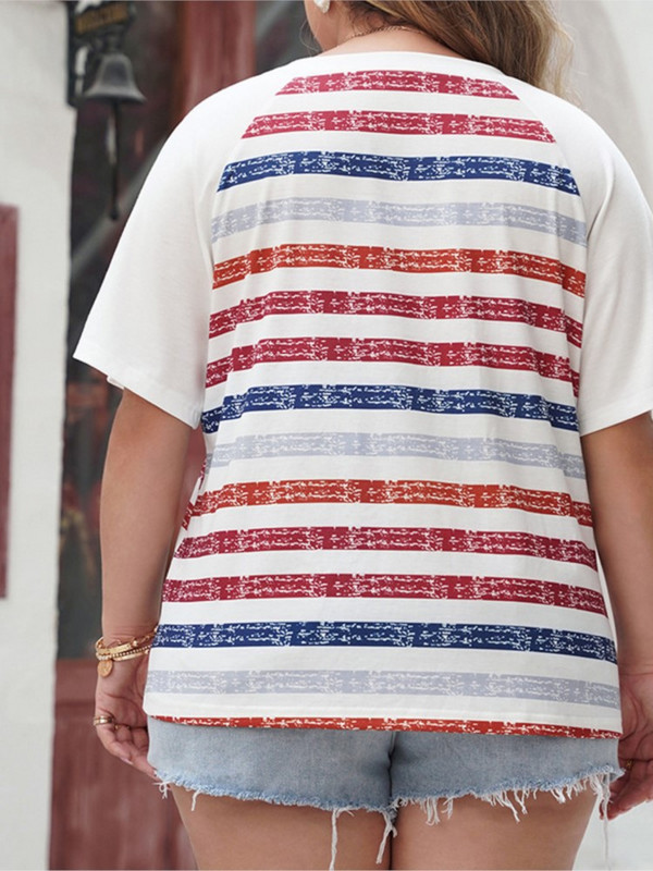 Nagy méretű tavaszi nyári csíkos mintás V-nyakú pólók felsők Női laza, redőzött Modis női blúzok irodai női pólók