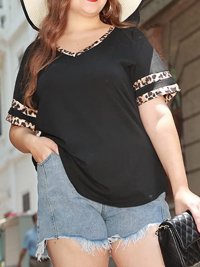 Nagy méretű felsők női rövid ujjú ingek V nyakú tunikák felsők Alkalmi nyári pólóblúzok