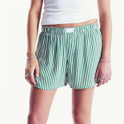 Ženske bokserice s Y2K prugama Ležerne kratke pidžame Kratke hlače s elastičnom trakom Opuštene dnevne hlače za spavanje Plivačke kratke hlače za plažu