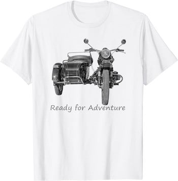 Μοτοσικλέτα Adventure Riding Russian Ural Sidecar T-Shirt. Ανδρικό μπλουζάκι Premium βαμβακερό κοντό μανίκι και λαιμόκοψη Νέο S-3XL