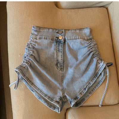S-5XL Ženske traper kratke hlače visokog struka, uzice, uske rastezljive kratke hlače, ljetne 2024. Vruće hlačice velikih veličina Femme