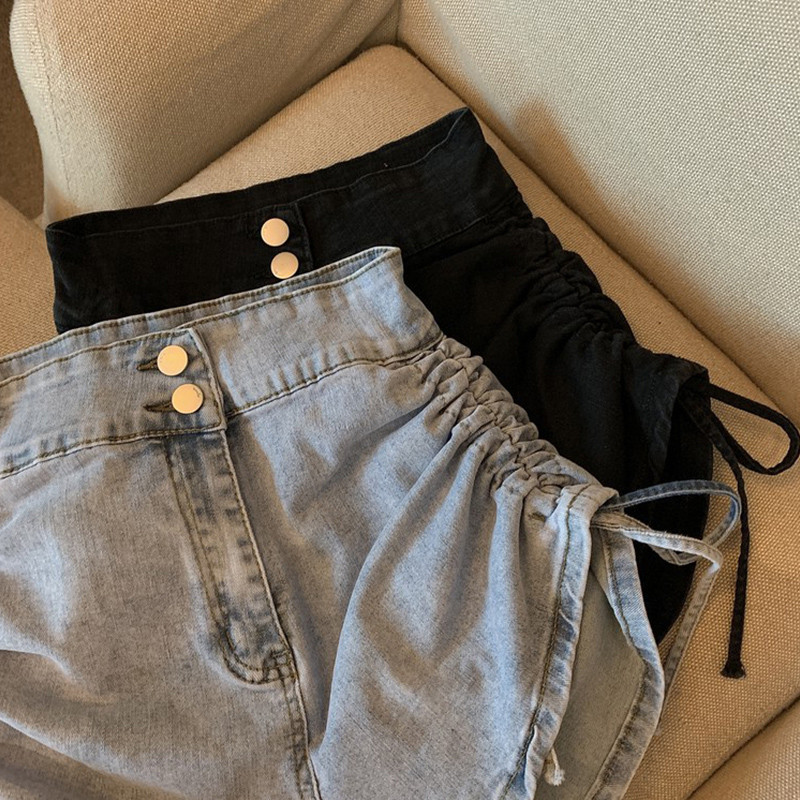 S-5XL Ženske traper kratke hlače visokog struka, uzice, uske rastezljive kratke hlače, ljetne 2024. Vruće hlačice velikih veličina Femme