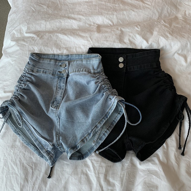 S-5XL Ženske traper kratke hlače visokog struka, uzice, uske rastezljive kratke hlače, ljetne 2024. Vruće hlačice velikih veličina Femme