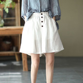 MEXZT Ljetne široke kratke hlače Ženske jednobojne elastične kratke hlače u struku Prevelike 3XL Ležerne kratke hlače visokog struka Raznobojne široke kratke hlače Home