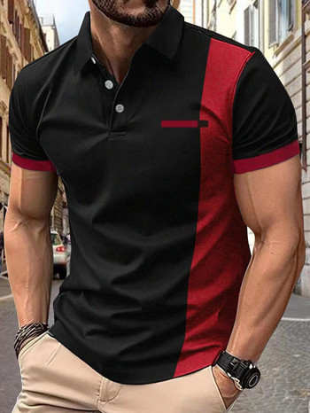 Нова мъжка поло тениска с къс ръкав с ревери, дишаща и удобна за кожата висококачествена мъжка риза s-3XL, удобна и ежедневна сума