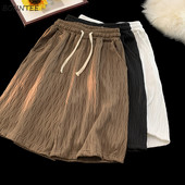 Vintage kratke hlače, muške sportske ljetne hlače, ležerne Kpop modne trkače, prugaste, šik, uskice, uniseks S-3XL široka odjeća