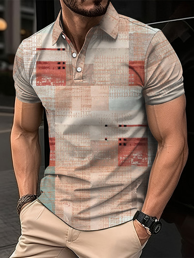 Új vintage férfi póló 3D divatos patchwork nyomdai ingek Alkalmi rövid ujjú nyári utcai ruházat férfi ruházat póló felsők