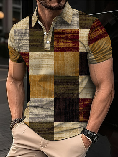 Új vintage férfi póló 3D divatos patchwork nyomdai ingek Alkalmi rövid ujjú nyári utcai ruházat férfi ruházat póló felsők