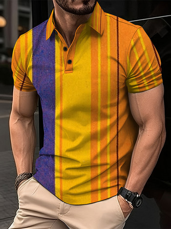 Лятна нова мъжка тениска с поло с къс ръкав, дишаща и удобна за кожата висококачествено мъжко горно облекло, ежедневни спортни улични