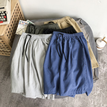 Ежедневни шорти Мъжки минималистични широки S-3XL Летни дишащи тийнейджъри Ученици Универсални панталони в чист цвят Streetwear Красив Kpop