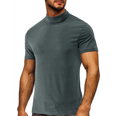 2023 őszi nyár férfi rövid ujjú pamut alkalmi férfi póló magas galléros ing Férfi légáteresztő ingek S-3XL