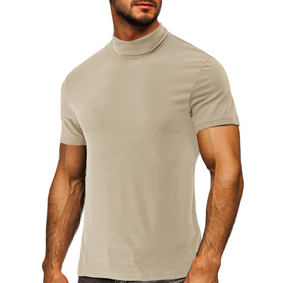 2023 őszi nyár férfi rövid ujjú pamut alkalmi férfi póló magas galléros ing Férfi légáteresztő ingek S-3XL