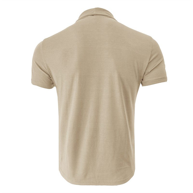 2023 őszi nyár férfi rövid ujjú pamut alkalmi férfi póló magas galléros ing Férfi légáteresztő ingek S-3XL