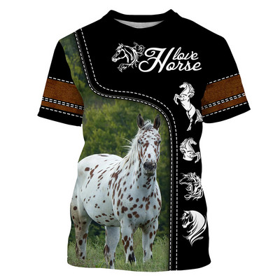 2024-es férfi rövid ujjú póló 3D nyomott lovas póló bő O-nyakú póló alkalmi rövid ujjú férfi ruha S-5XL