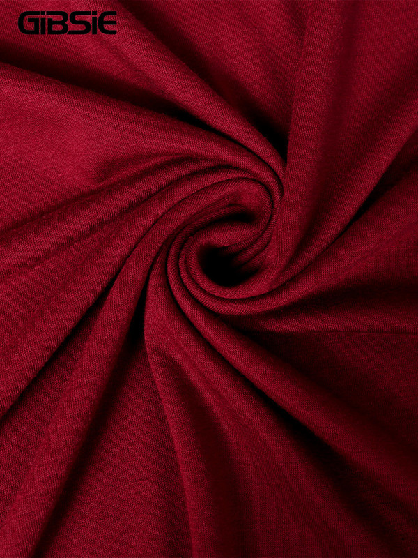 GIBSIE lielizmēra vienkrāsains V veida kakla izgriezums Šveices pūtītes īsu piedurkņu T krekls sievietēm 2023. gada modes vasaras brīvi ikdienas sieviešu T-krekli, topi