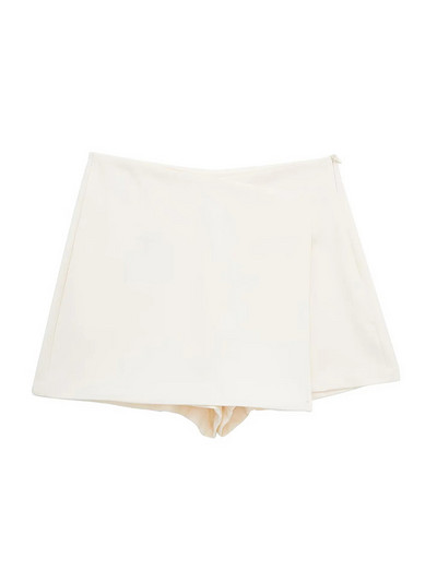 HXAO crne kratke hlače Ženske jednobojne asimetrične kratke hlače visokog struka Suknja s patentnim zatvaračem sa strane Mini kratke hlače Ljetne ženske kratke hlače Ženske kratke hlače Mujer