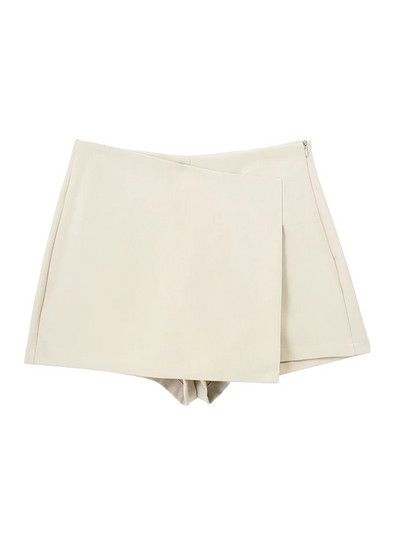 HXAO crne kratke hlače Ženske jednobojne asimetrične kratke hlače visokog struka Suknja s patentnim zatvaračem sa strane Mini kratke hlače Ljetne ženske kratke hlače Ženske kratke hlače Mujer