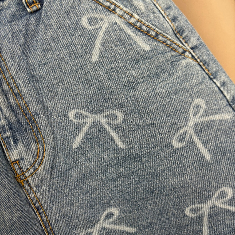 Új, 2024-es nyári farmer rövidnadrág nőknek, magas derekú, nyomott sorja Utcai ruházat mini rövidnadrág női kék színű farmer rövid akció