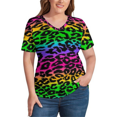 Ljetne ženske pamučne majice kratkih rukava Plave točkice Vintage prevelike majice kratkih rukava s V izrezom Korejski modni print majice velikih veličina