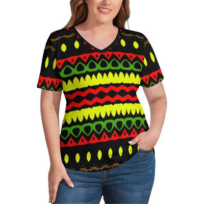 Ljetne ženske pamučne majice kratkih rukava Plave točkice Vintage prevelike majice kratkih rukava s V izrezom Korejski modni print majice velikih veličina