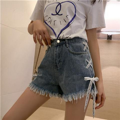 Korejske kratke hlače širokih nogavica, seksi, ležerne, modne, vintage, estetske vruće ljetne, ženske traper kratke hlače, ženske