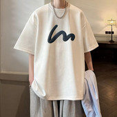 La modă de primăvară, în culori uni, la modă, confortabilă, maiou pentru tineret, hip hop, tricou standard cu guler rotund мужская одежда