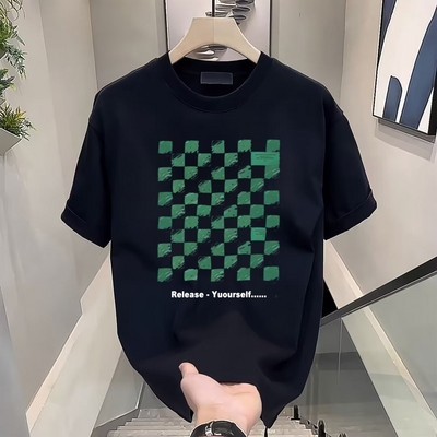 La modă de primăvară, în culori uni, la modă, confortabilă, maiou pentru tineret, hip hop, tricou standard cu guler rotund мужская одежда