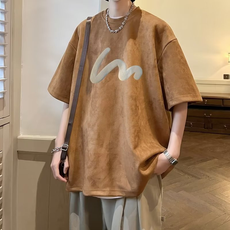 La modă de primăvară, în culori uni, la modă, confortabilă, maiou pentru tineret, hip hop, tricou standard cu guler rotund мужская одежда