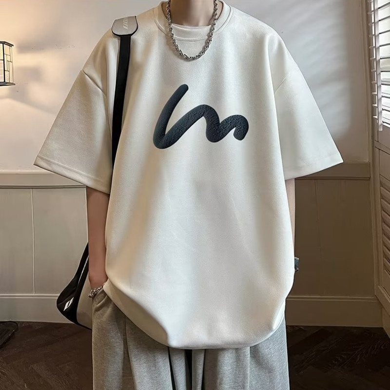 La modă de primăvară, în culori uni, la modă, confortabilă, maiou pentru tineret, hip hop, tricou standard cu guler rotund мужская одежда