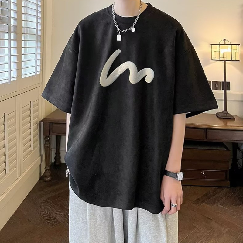 La modă de primăvară, în culori uni, la modă, confortabilă, maiou pentru tineret, hip hop, tricou standard cu guler rotund мужская одежда