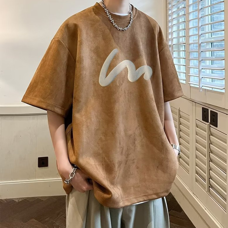 La modă de primăvară, în culori uni, la modă, confortabilă, maiou pentru tineret, hip hop, tricou standard cu guler rotund мужская одежда