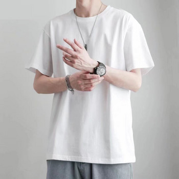 Мъжка тениска с къс ръкав, памучно облекло, мъжка широка, дишаща, голяма ежедневна тениска Y2k, бяла тениска Harajuku, препоръчваме