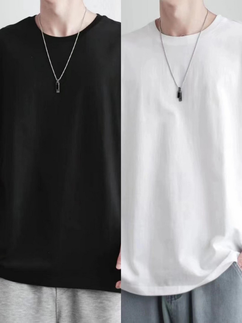 Muška majica kratkih rukava Pamučna odjeća Muška labava prozračna prevelika ležerna majica Y2k Majice Harajuku Bijela majica Preporučujemo