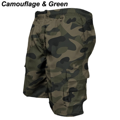 Pantaloni scurți cargo pentru bărbați, cu buzunare largi de vară, pantaloni scurți de lucru, ocazional, de dimensiuni mari, pantaloni scurți de camuflaj, de culoare solidă, transport gratuit