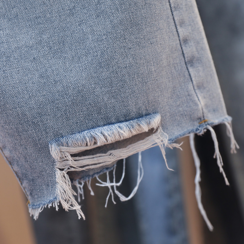 Ženske traper kratke hlače s visokim strukom, ljetne poderane široke ležerne kratke hlače M-4XL Ženske ravne hlače širokih nogavica