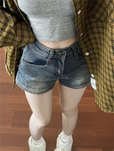 Američke retro plave traper kratke hlače za žene Elastične hip-hop ulične uske kratke hlače Y2k Fashion Jean kratke hlače