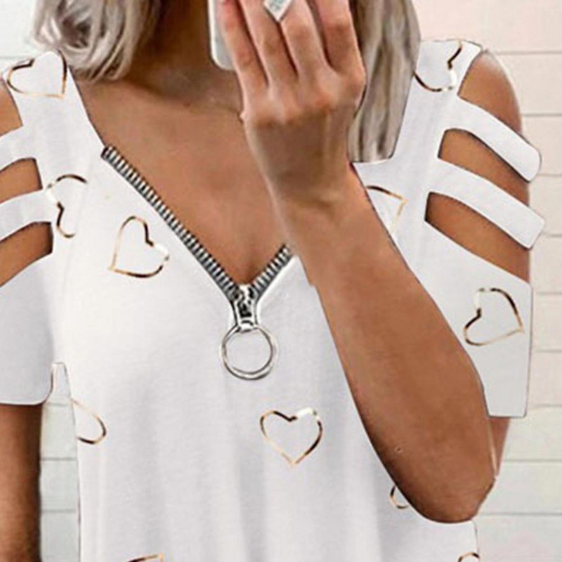 Női nyári felső, V nyakú, mélyen kivágott, kivágott, rövid ujjú póló, megfelelő nadrág, bő, nagyméretű női blúz női ruhák