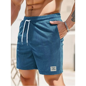 Летни нови едноцветни мъжки кадифени спортни панталони Ежедневни шорти Мъжки плажни шорти Баскетболни къси панталони Мъжко облекло