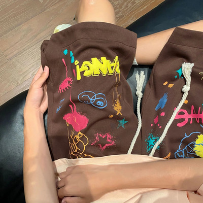 Muške ljetne trendy široke ležerne kratke hlače s pet točaka Few Design Sensation Američke retro sportske hlače