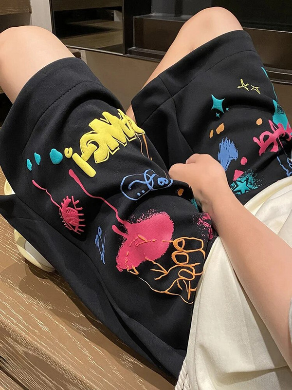 Muške ljetne trendy široke ležerne kratke hlače s pet točaka Few Design Sensation Američke retro sportske hlače