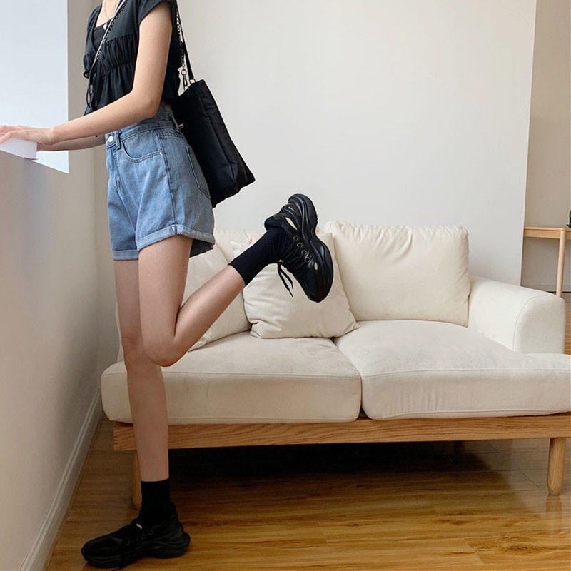 Nove ljetne ženske traperice širokih nogavica, kratke hlače visokog struka s 2 gumba, kratke hlače od plavog trapera Ženske osnovne, jednostavne kratke hlače za sve vrste vrućih rasprodaja