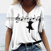 Anime Cat sieviešu T-krekls, 2022. gada lielizmēra modes apdrukas topi ar īsām piedurknēm, vasaras ikdienas ikdienas apģērbi, meiteņu apģērbi Harajuku ielas apģērbi