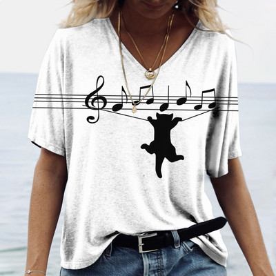 Anime Cat sieviešu T-krekls, 2022. gada lielizmēra modes apdrukas topi ar īsām piedurknēm, vasaras ikdienas ikdienas apģērbi, meiteņu apģērbi Harajuku ielas apģērbi