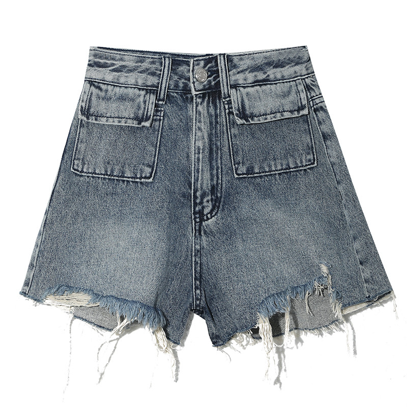 Nove ljetne traper kratke hlače za 2024. Ženske donje strane s izbočinama Plave mini jeans kratke hlače s džepovima visokog struka Korejske modne vruće hlačice