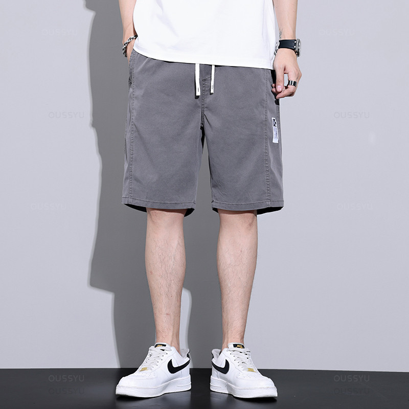 Ljeto, meka liocel tkanina Jogger, muške hlače, kratke hlače, tanke Harajuku ležerne trenirke s elastičnim strukom, muške kratke hlače, velika M-5XL